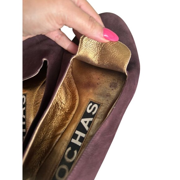 ROCHAS Brown Suede Loafers Flats Size 38.5 - Picture 5 of 11